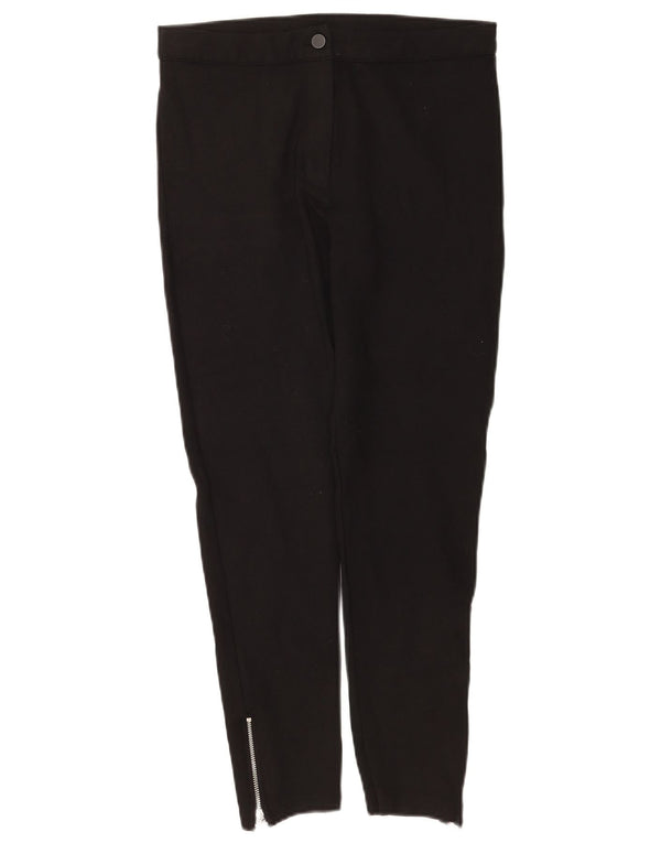 Topshop Женские укороченные брюки скинни UK 12 Medium W30 L25 Черные вискозы