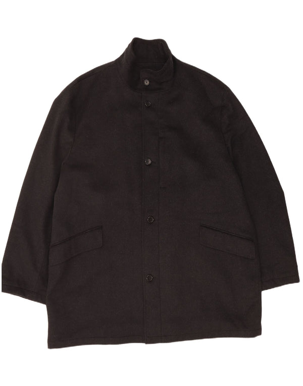 PIERRE CARDIN Mens Overcoat IT 60 5XL Black Wool