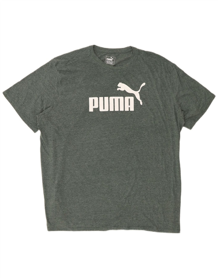 Мужская футболка с рисунком PUMA 3XL, зеленая в крапинку