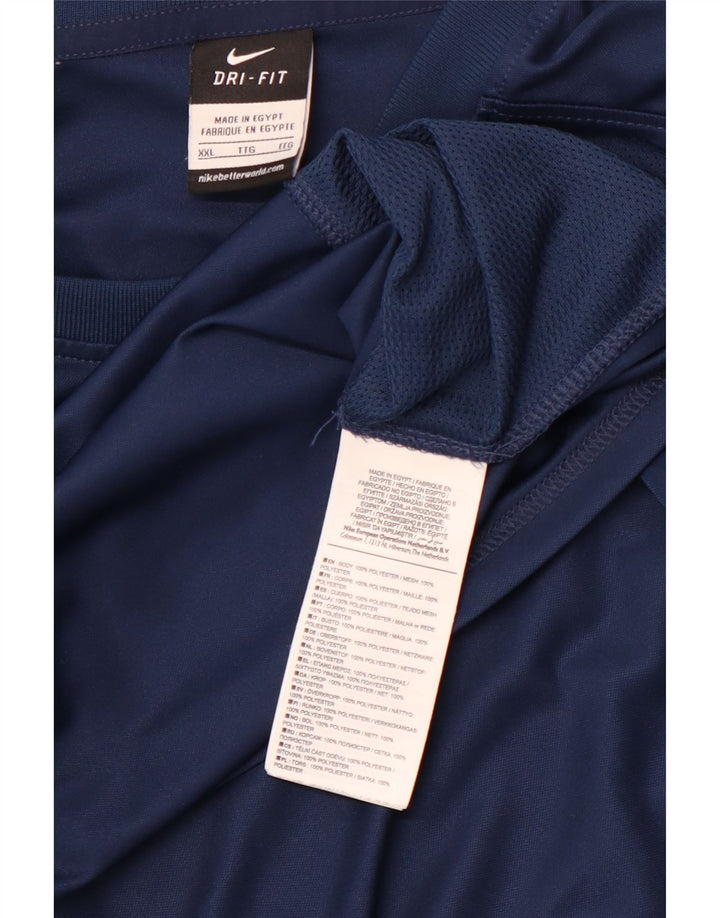 Мужская футболка NIKE Dri Fit с графическим рисунком 2XL, темно-синий полиэстер