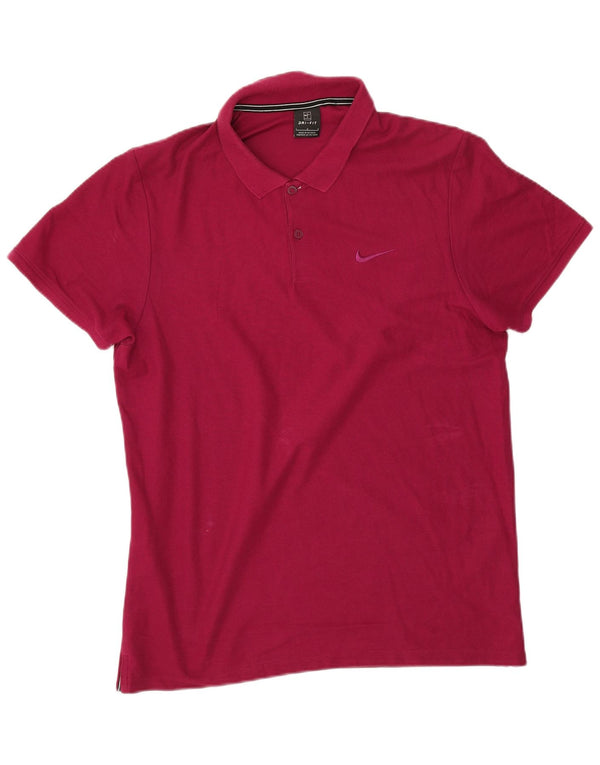 Мужская рубашка-поло Nike Dri Fit большого размера, бордовый хлопок