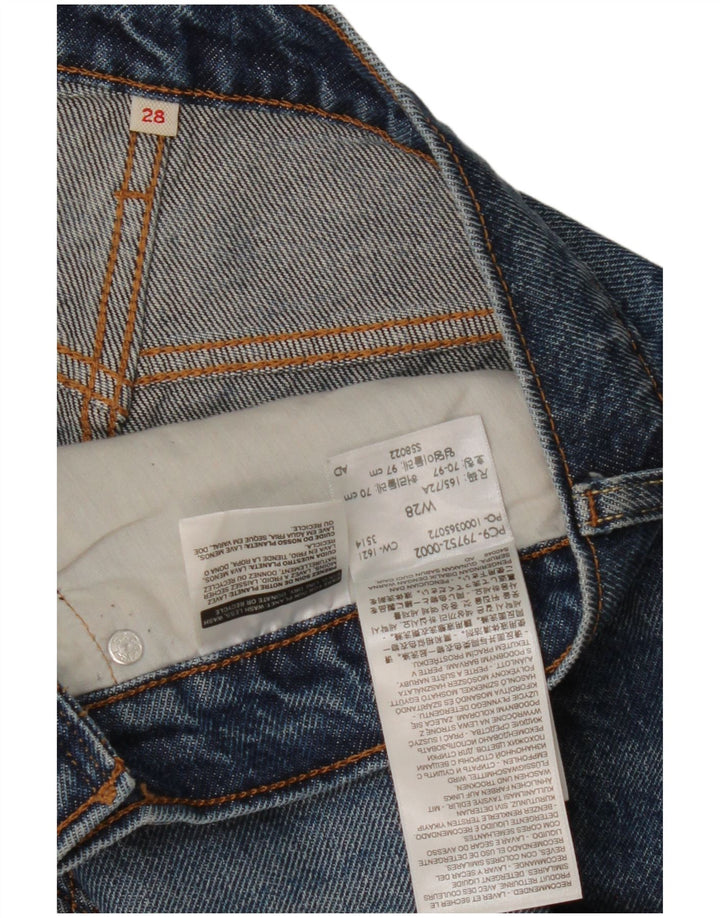 Женская джинсовая юбка Levi's с эффектом потертости W28, средний синий хлопок, хлопок