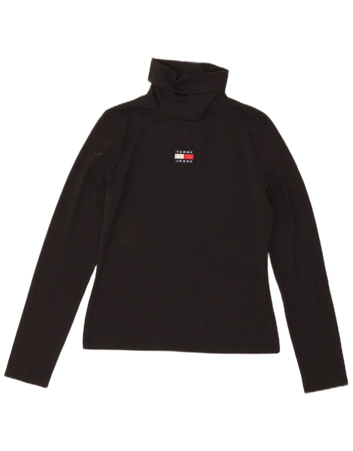 Женский топ с длинным рукавом Tommy Hilfiger UK 14, средний черный полиэстер