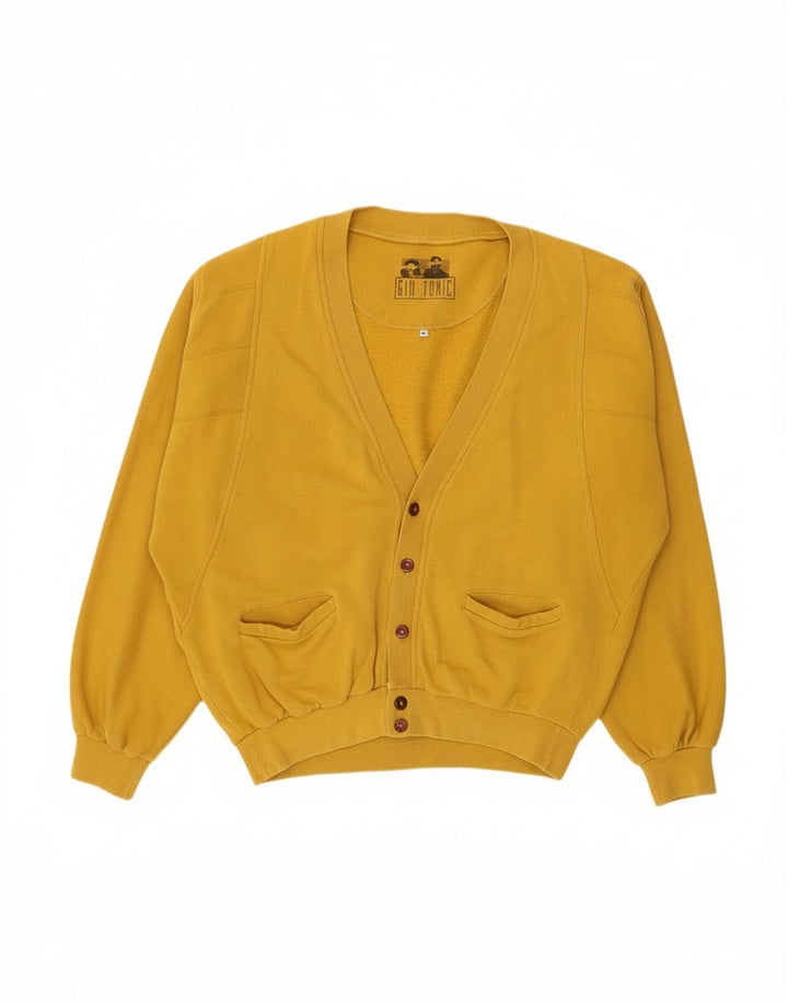 GIN TONIC Mens Cardigan Sweater XL Yellow Cotton