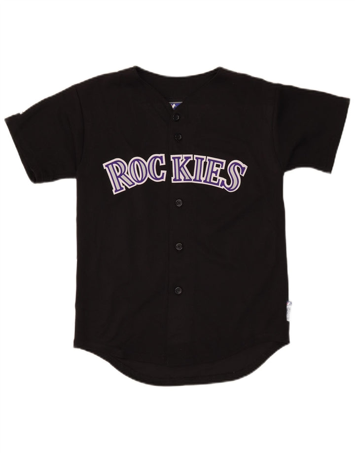 Майка MAJESTIC для мальчиков Colorado Rockies с рисунком, 13–14 лет, средний черный