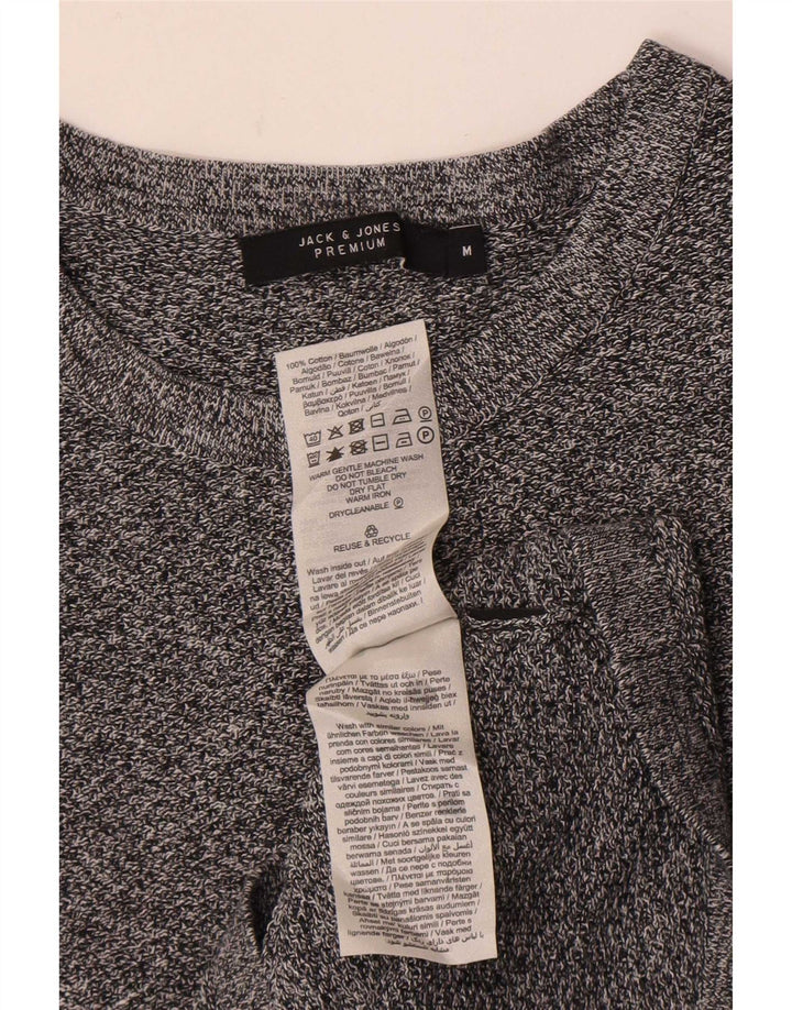 Мужской топ Jack & Jones с длинным рукавом, средний серый хлопок в крапинку