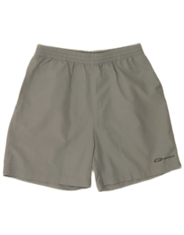 REEBOK Мужские спортивные шорты из полиэстера среднего серого цвета