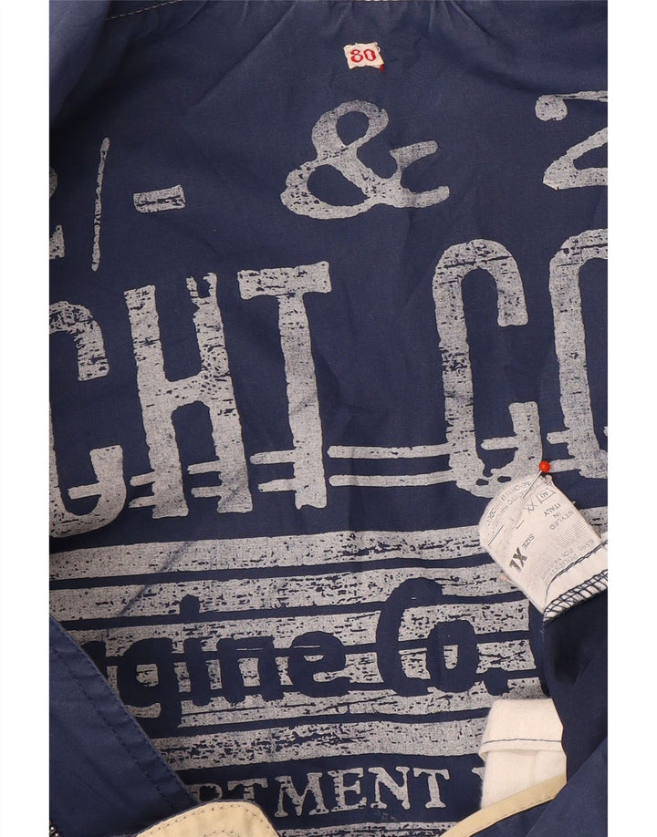 Винтажная мужская куртка UK 42 XL темно-синего цвета из полиэстера