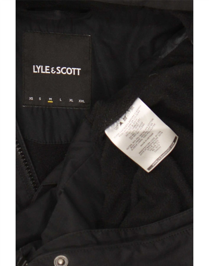 Мужская ветровка с капюшоном Lyle & Scott UK 38, средний черный полиэстер