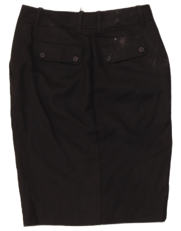 Belstaff Женская юбка-карандаш с рисунком IT 44 Medium W30 Черная шерсть