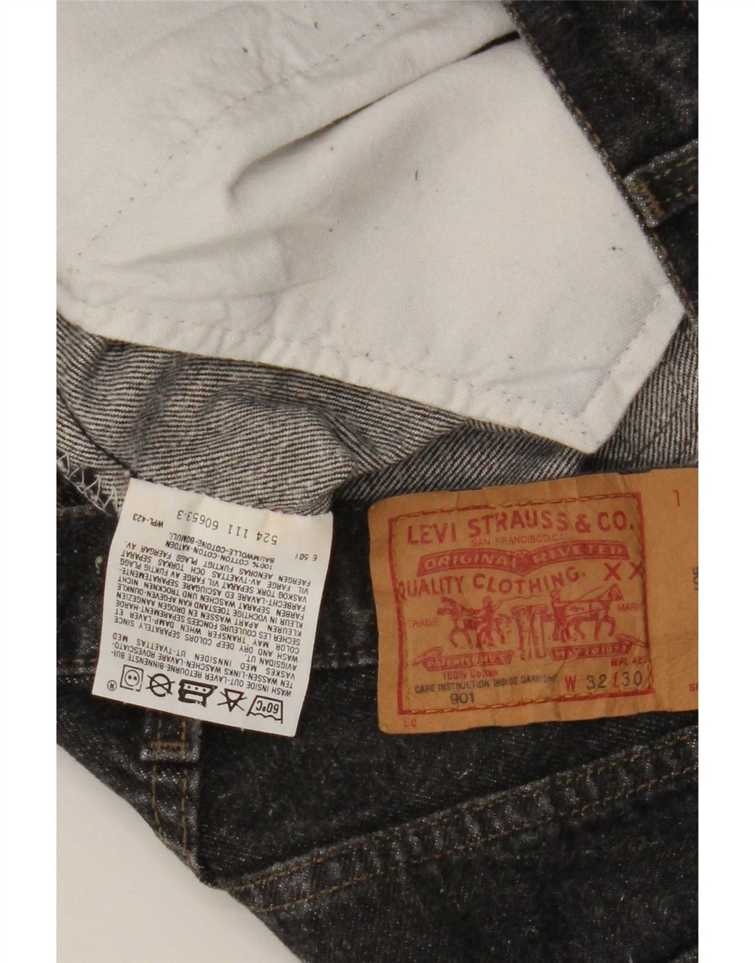 Женские зауженные джинсы Levi's 901 W32 L30, серый хлопок