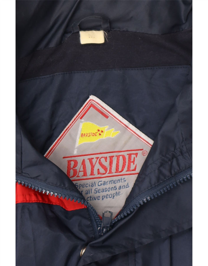 BAYSIDE Mens Windbreaker Jacket UK 38 Medium Navy Blue Colourblock Vintage Bayside and Second-Hand Bayside from Messina Hembry 