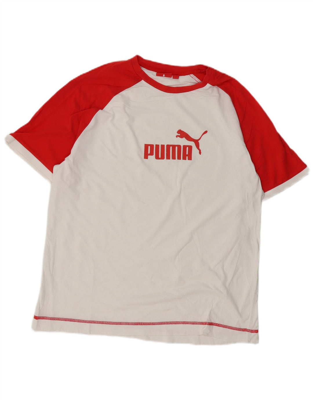 Мужская футболка с рисунком PUMA, XL, белая, хлопок с цветными блоками