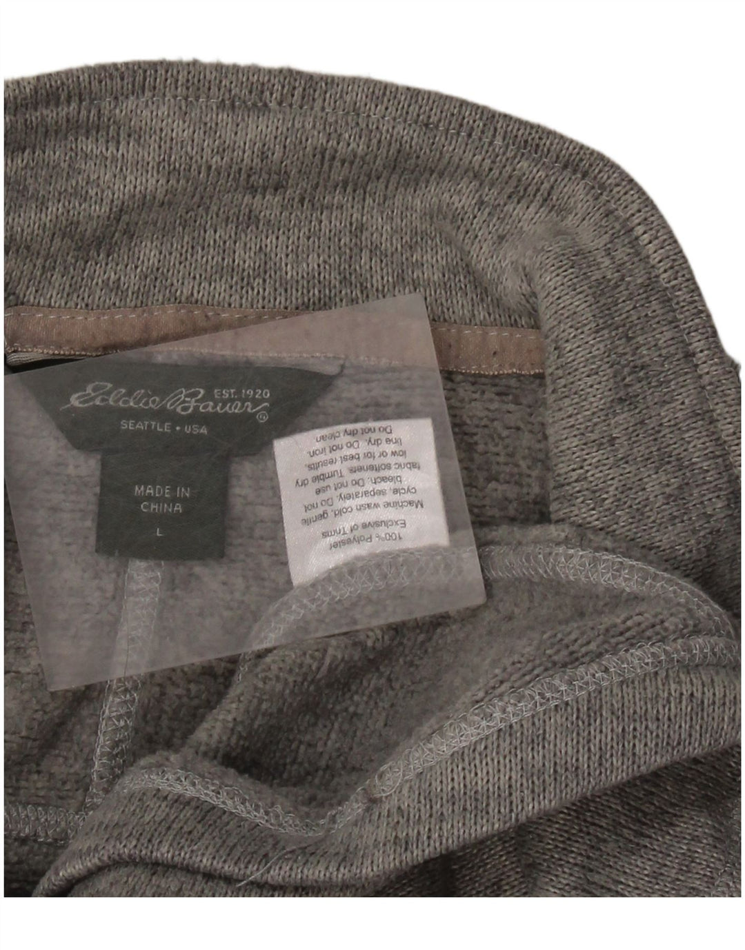 Мужской свитер с воротником на молнии Eddie Bauer, большой серый полиэстер