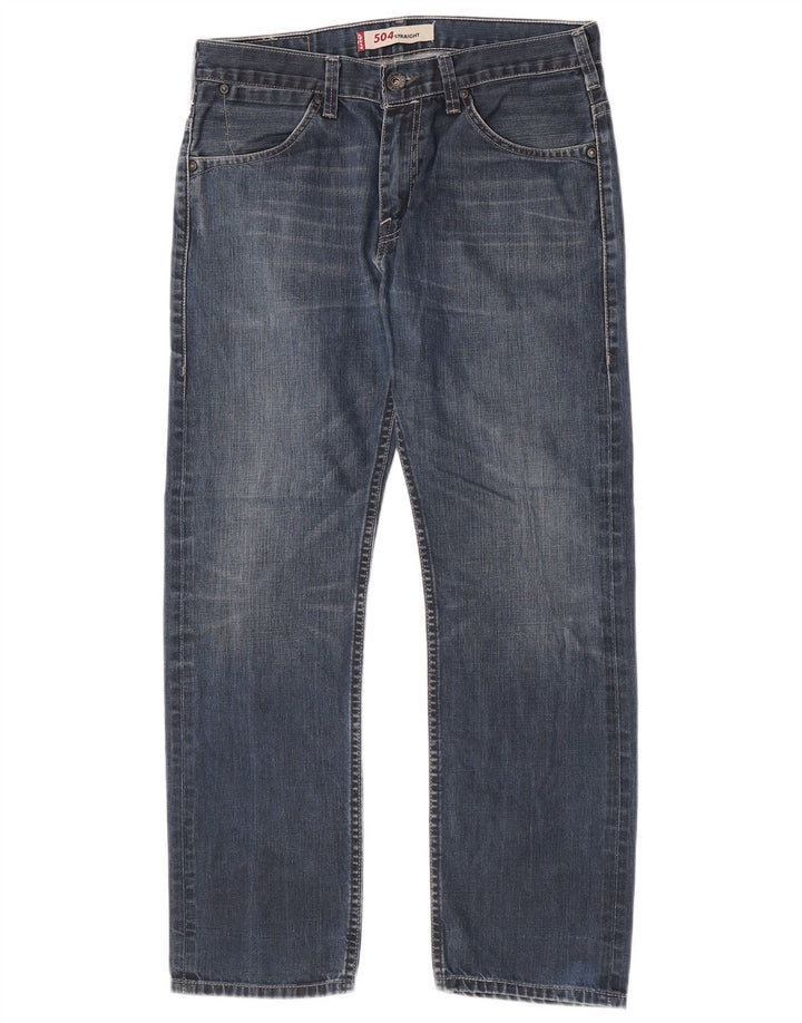 Мужские прямые джинсы Levi's 504 W32 L27 синие, хлопок