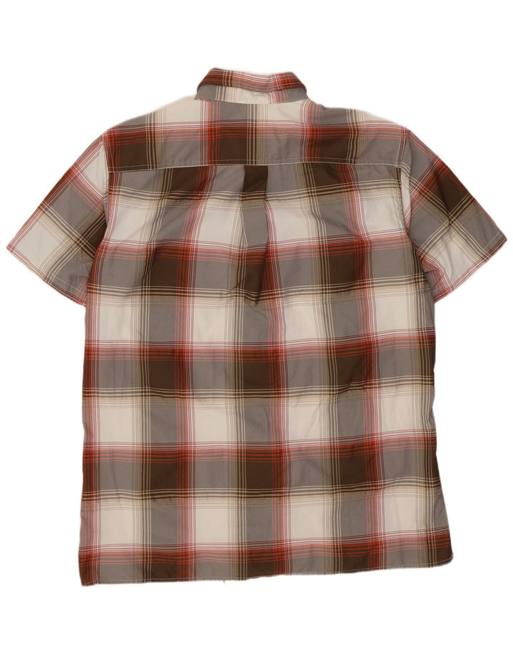 Мужская рубашка с коротким рукавом Eddie Bauer, средний серый полиэстер в клетку