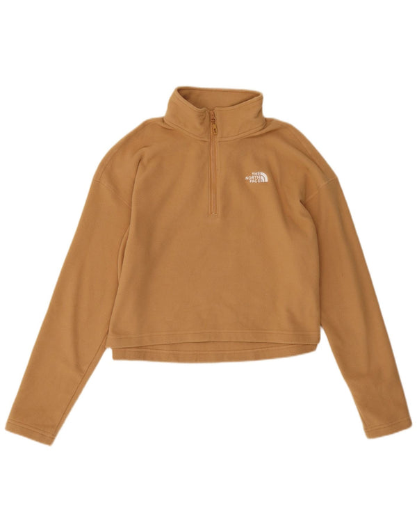 Женский укороченный флисовый джемпер с воротником на молнии The North Face UK 18 XL, бежевый полиэстер