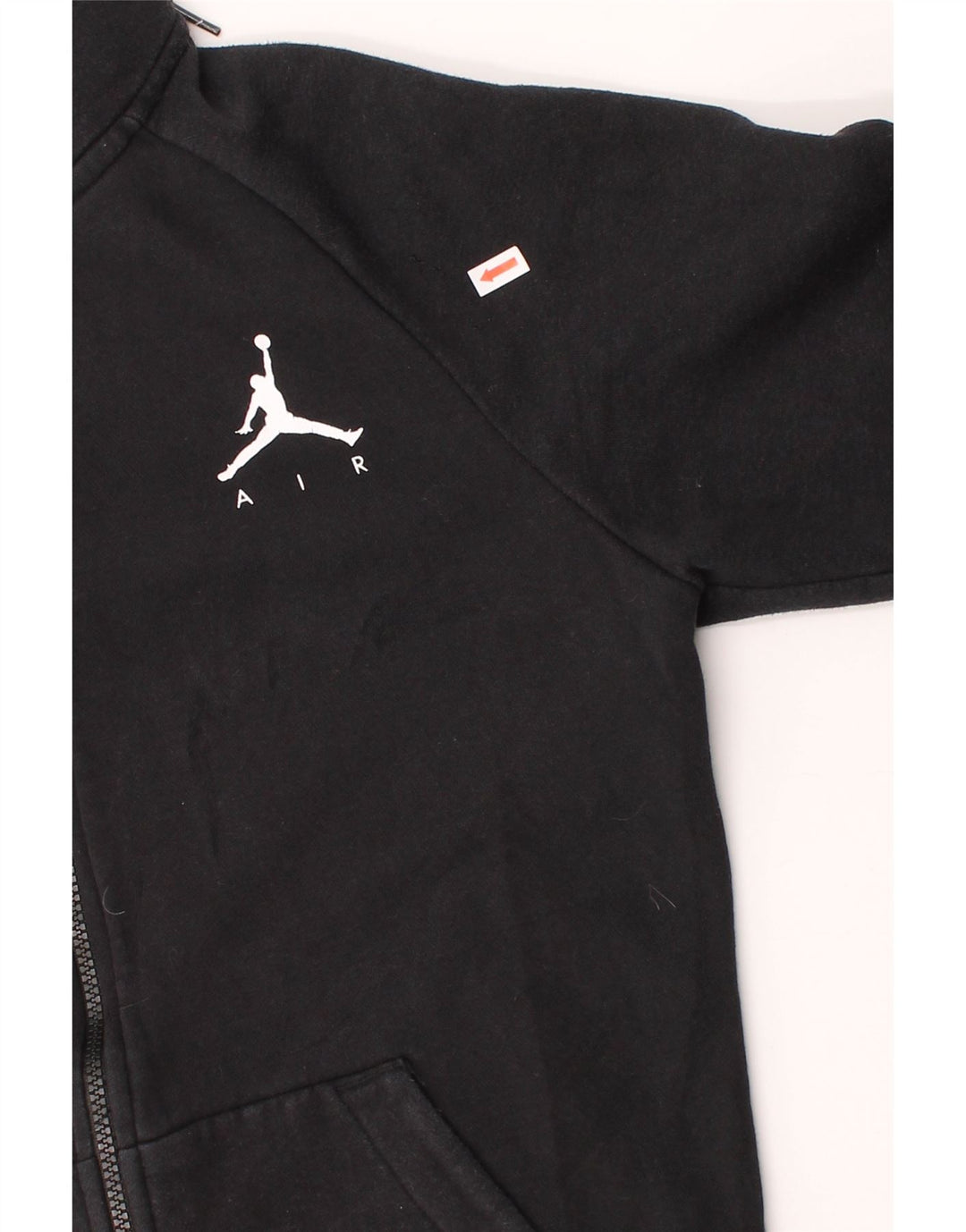 JORDAN Mens Zip Hoodie Sweater Small Black Cotton Vintage Jordan and Second-Hand Jordan from Messina Hembry 