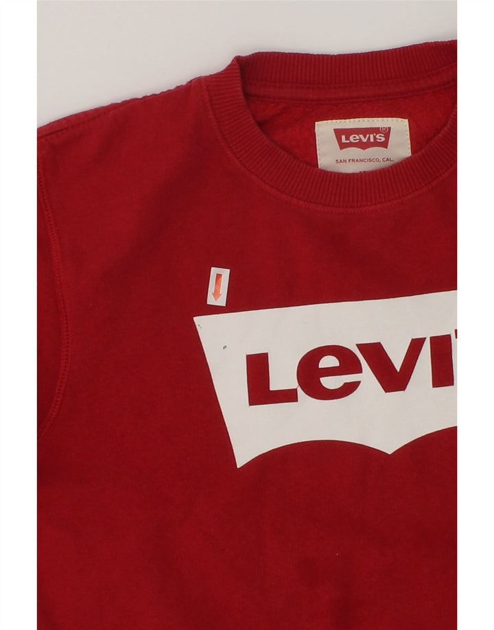 LEVI'S Girls Graphic Sweatshirt Jumper 11-12 Years Red Cotton | Vintage Levi's | Thrift | Second-Hand Levi's | Used Clothing | Messina Hembry 