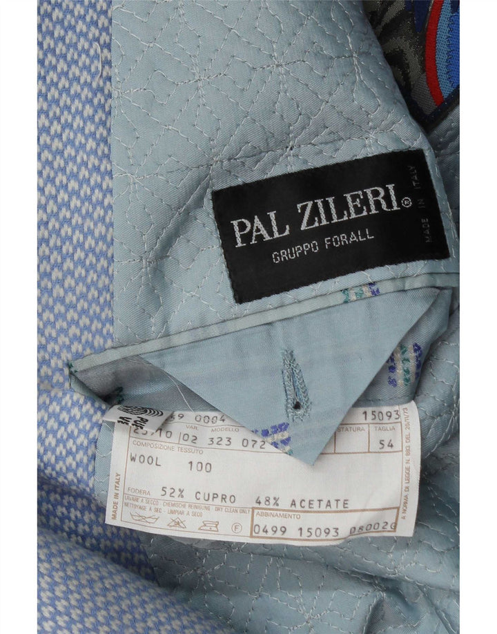 Мужской пиджак Pal Zileri на 2 пуговицах IT 54 2XL синий шерстяной с геометрическим рисунком
