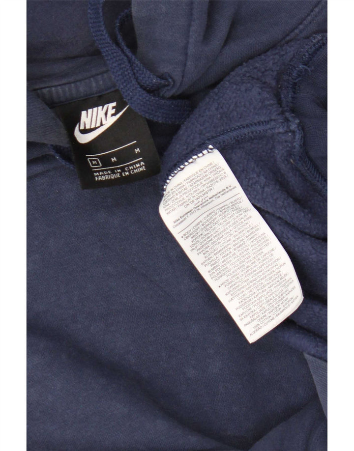 Мужской джемпер с капюшоном Nike среднего размера, темно-синий, хлопок с жаккардовым узором