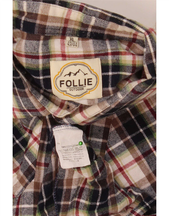 Мужская рубашка Follie, размер 43/44 XL, хлопок в разноцветную клетку