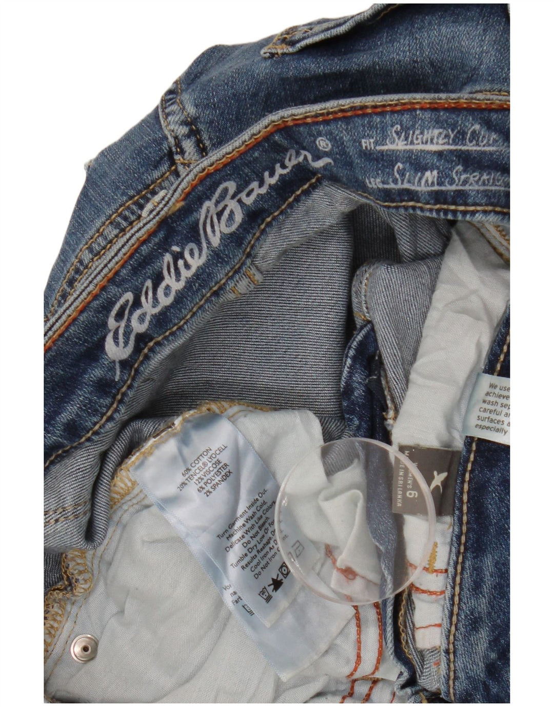 Женские прямые джинсы EDDIE BAUER слегка пышные, США 6, средние W27 L30, синие