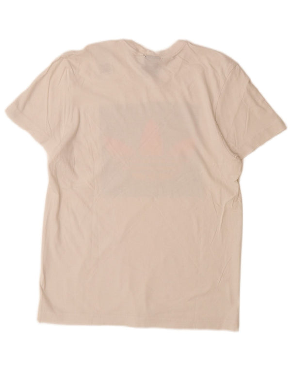 ADIDAS Mens Graphic T-Shirt Top Small White Cotton
