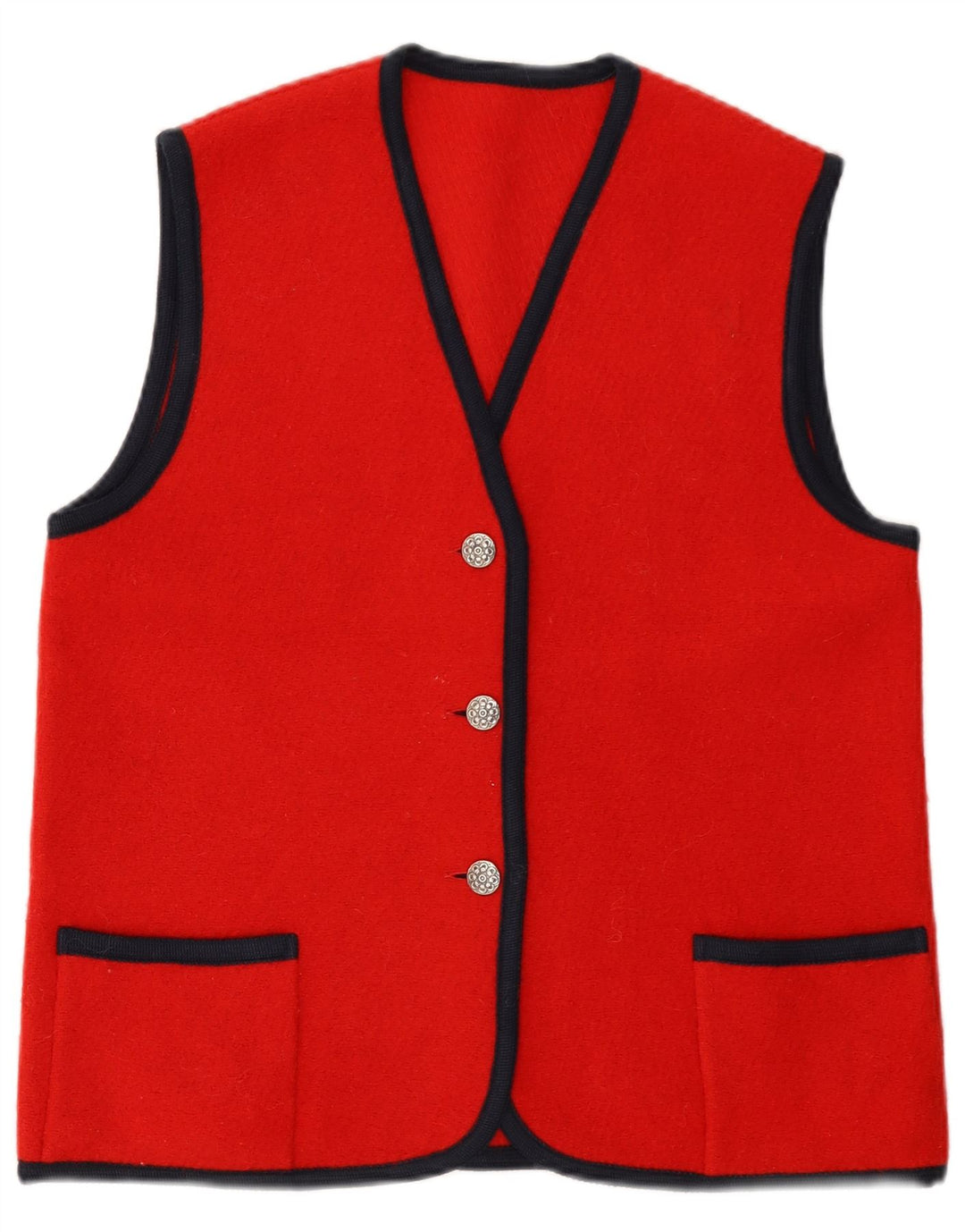 Женский кардиган без рукавов VINTAGE UK 14, средний красный