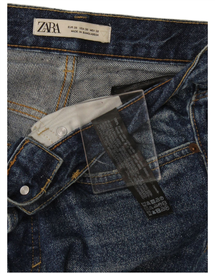 Женские узкие джинсы Zara EU 38, маленькие W30 L26, синие, хлопок
