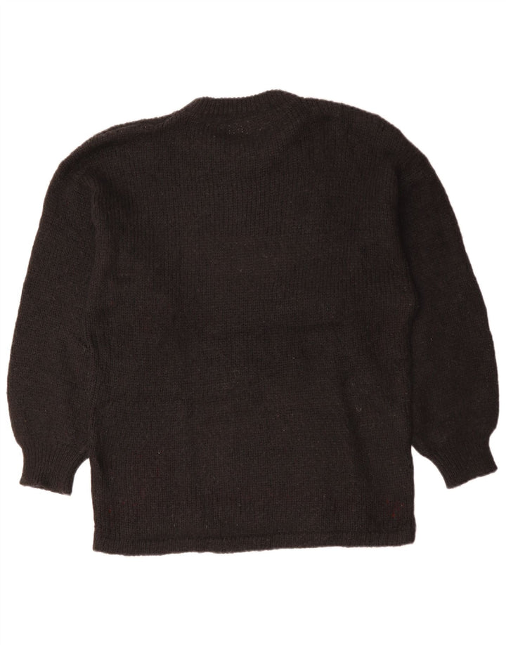 ВИНТАЖНЫЙ женский удлиненный джемпер с круглым вырезом, Великобритания, 18 XL, черный