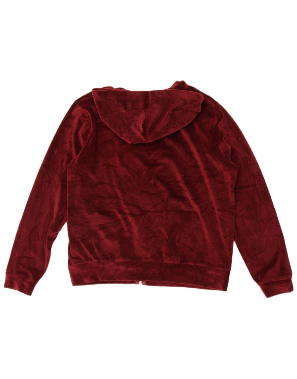 Marks & Spencer Womens Oversized Zip Hoodie Sweater UK 12 Medium Burgundy