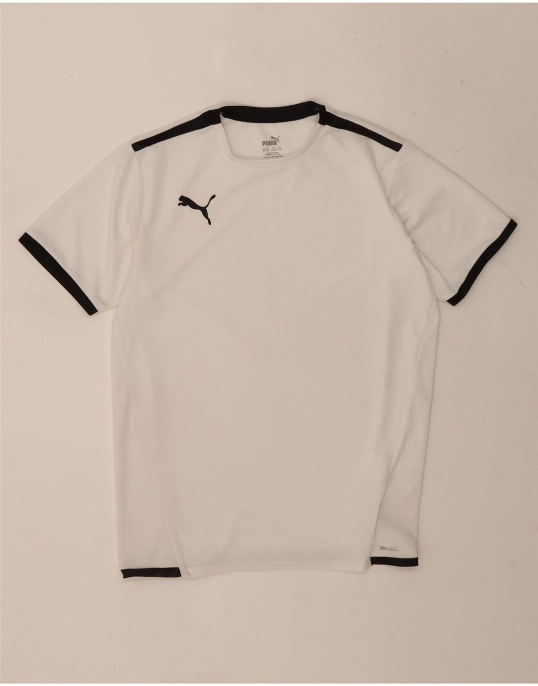 Футболка Puma для мальчиков, топ 15–16 лет, белый полиэстер с цветными блоками