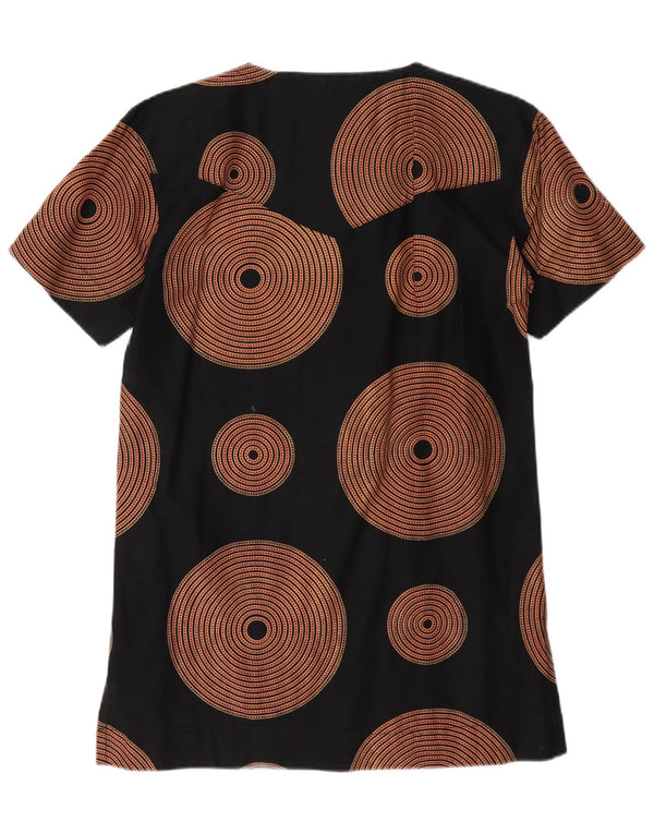Vintage Womens Tunic Top UK 14 Large Black Geometric