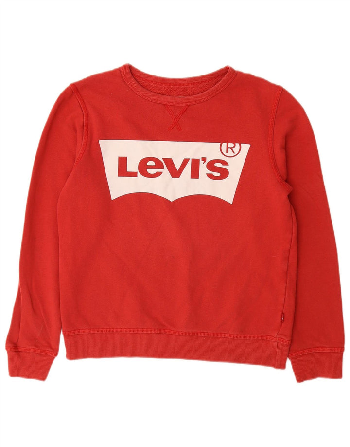 Толстовка с рисунком LEVI'S для мальчиков, 13-14 лет, красный хлопок