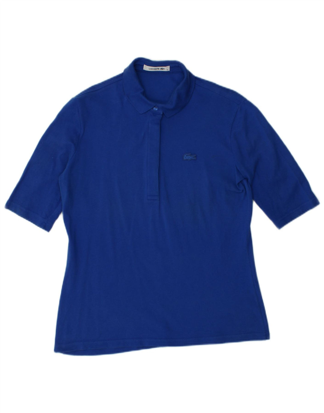 LACOSTE Женская рубашка-поло, размер 40, средний синий хлопок