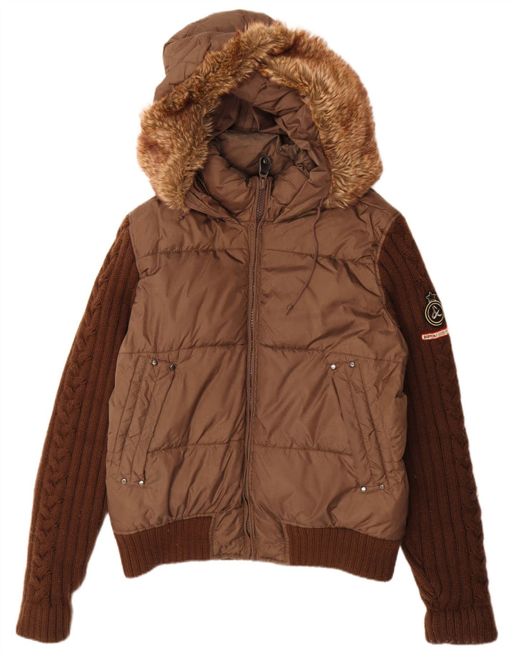 Мужская утепленная куртка Scotch & Soda UK 40, большая, коричневая, полиамид