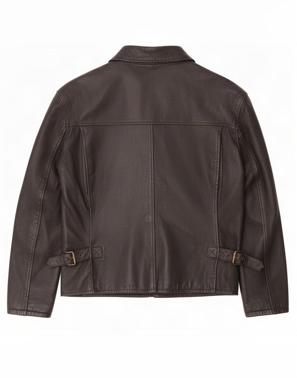Винтажная мужская кожаная куртка UK 42 XL, черная