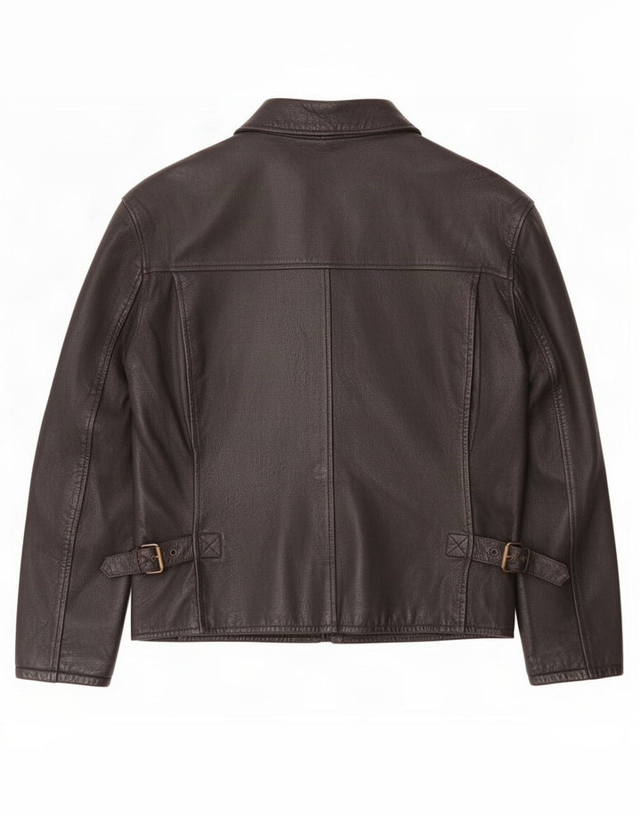 Винтажная мужская кожаная куртка UK 42 XL, черная