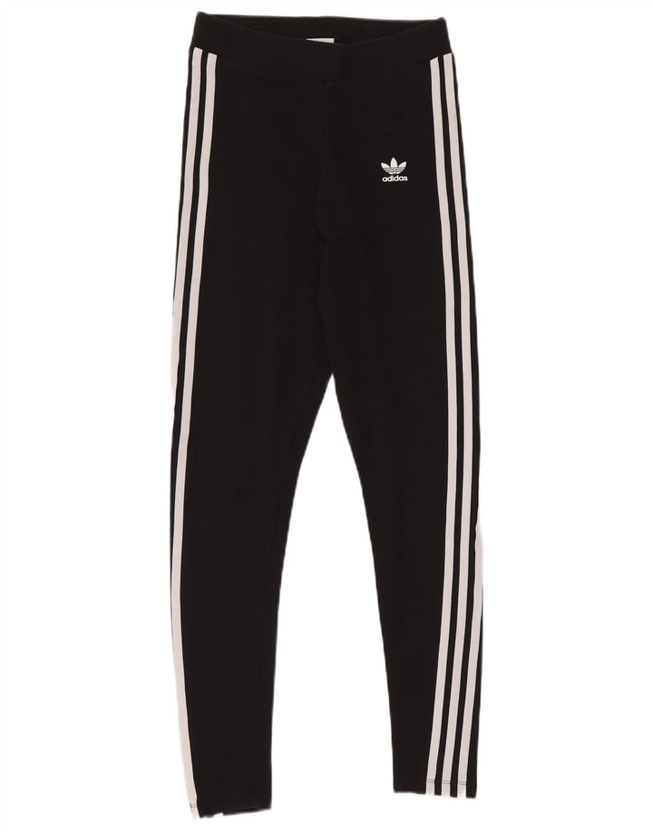 Женские леггинсы ADIDAS UK 8, маленькие, черные, хлопковые