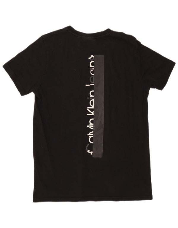 Женская футболка с рисунком Calvin Klein Jeans Top UK 14, средний черный хлопок