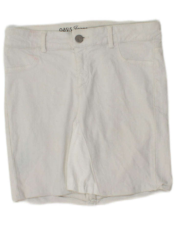 Женские джинсовые шорты Oasis UK 12 Medium W28 Белый хлопок