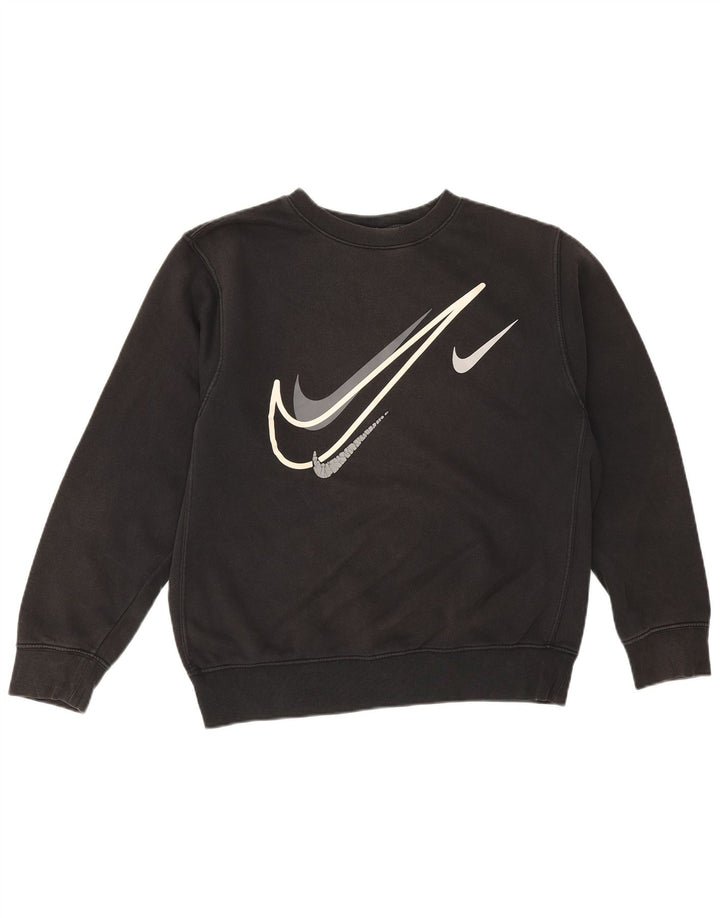 Мужской свитшот с рисунком Nike, маленький черный хлопковый джемпер