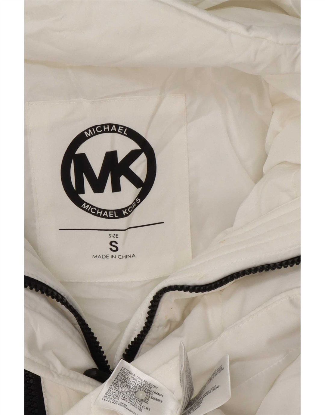 Женская утепленная куртка с капюшоном Michael Kors UK 10, маленький белый полиэстер