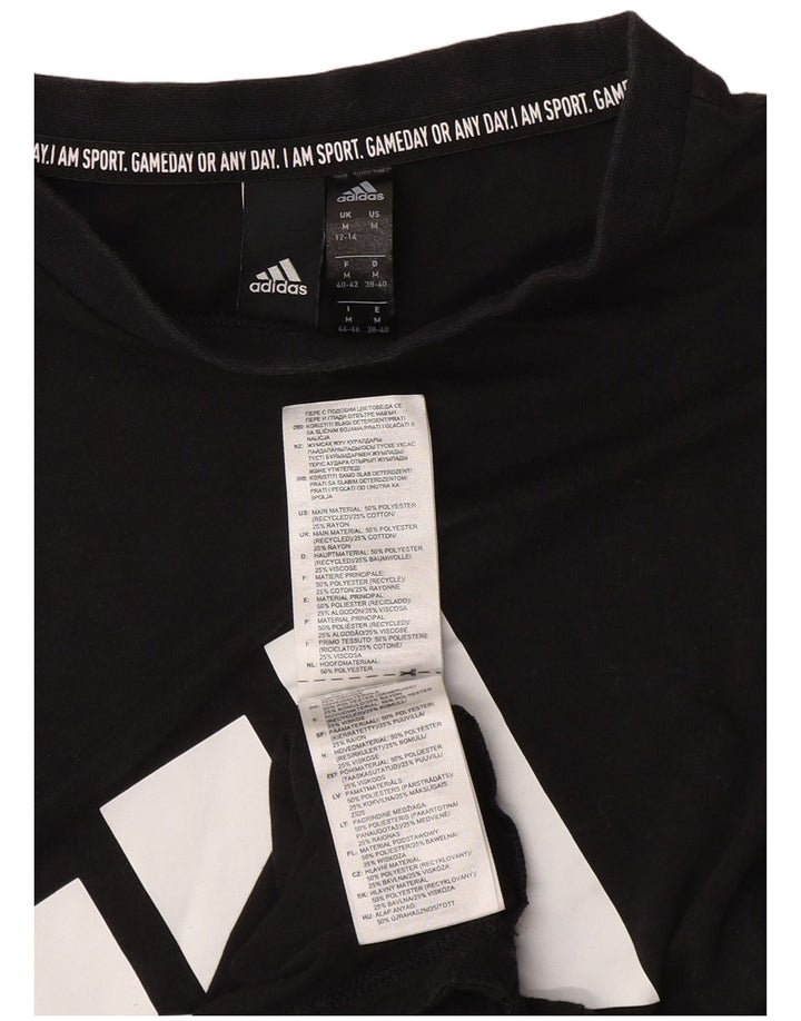 Женский жилет с рисунком ADIDAS UK 12/14, средний черный полиэстер