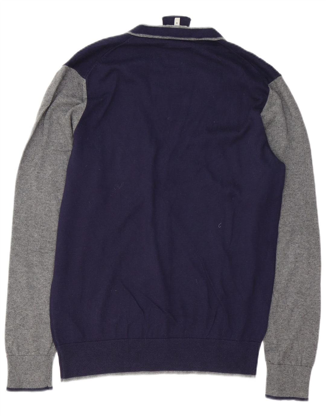 ARMANI JEANS Мужской свитер-кардиган среднего размера, темно-синий, хлопок с цветными блоками