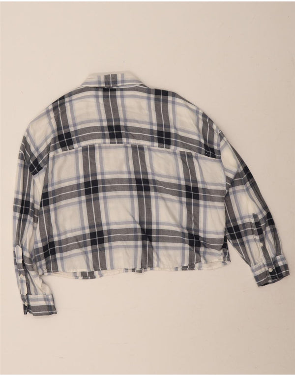 Женская укороченная фланелевая рубашка Abercrombie & Fitch UK 10, маленькая белая клетка