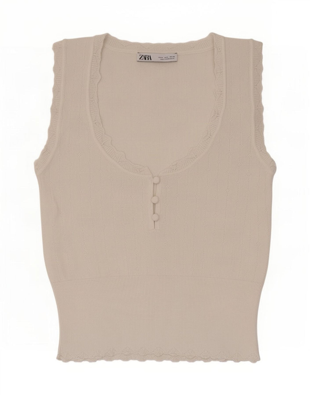 Женский жилет Zara UK 12, средний белый, вискоза