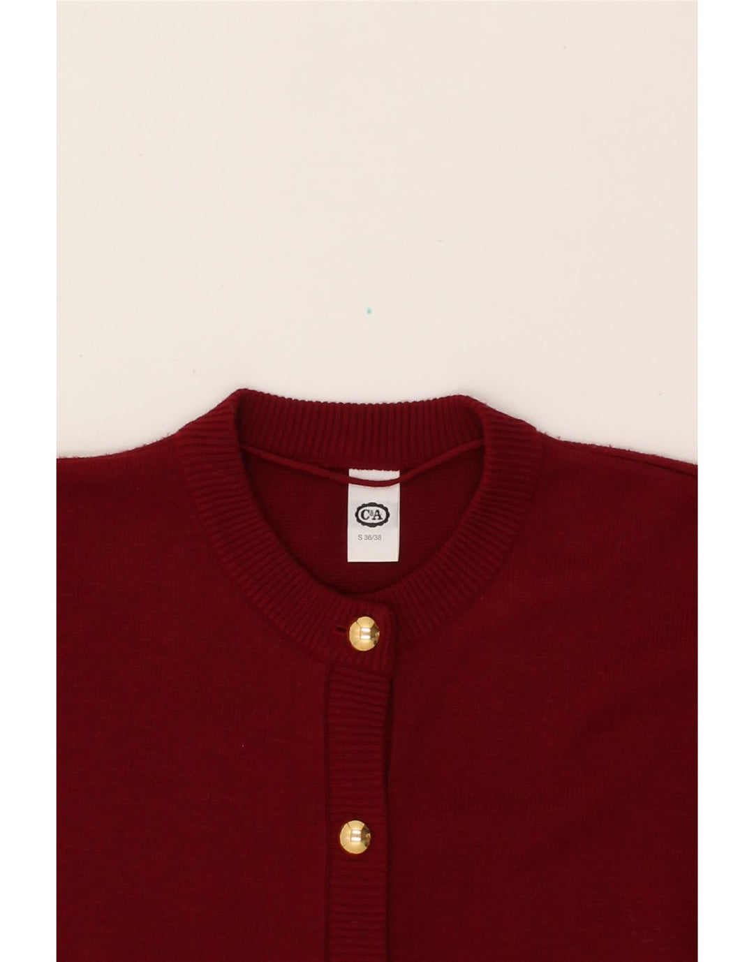 C&A Womens Oversized Cardigan Sweater EU 36/38 Small Burgundy Acrylic Vintage C&A and Second-Hand C&A from Messina Hembry 