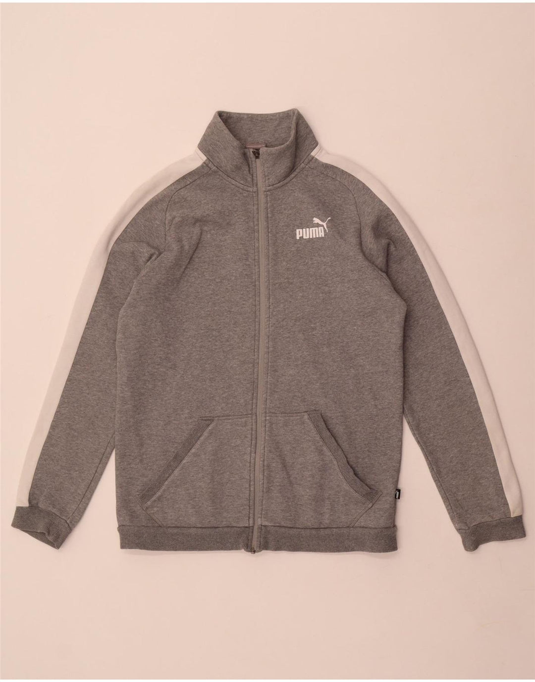 Мужской спортивный костюм Puma, верхняя куртка, маленький серый хлопок с цветными блоками